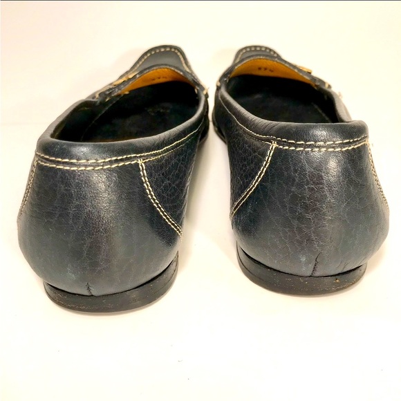 Vintage Dolce and Gabbana soft leather loafers gold letter details. Sz7.5 - Picture 5 of 12